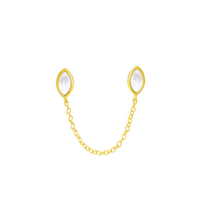 Cassia Gold Chain Stud Earrings