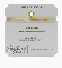 Load image into Gallery viewer, Cat Mom Tila Morse Code Bracelet

