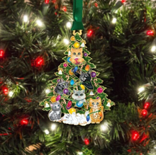 Load image into Gallery viewer, Cat Christmas Tree Ornament
