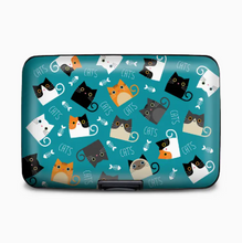Load image into Gallery viewer, Cats with Fish Armored Wallet RFID Protection
