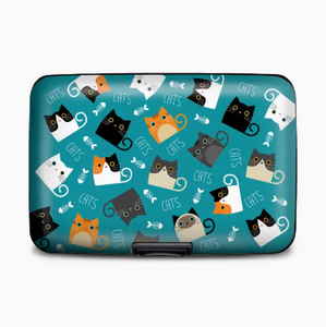 Cats with Fish Armored Wallet RFID Protection