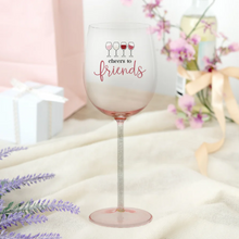 Load image into Gallery viewer, Cheers to Friends Gift Boxed 17 oz Wine Glass
