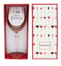 Load image into Gallery viewer, Cheers to Friends Gift Boxed 17 oz Wine Glass
