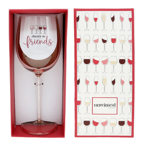 Cheers to Friends Gift Boxed 17 oz Wine Glass