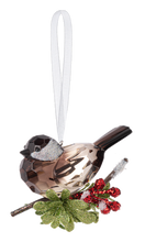Load image into Gallery viewer, Chickadee with Branch Ornament
