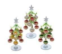 Load image into Gallery viewer, Glass Christmas Tree with Ornaments - Gold Shimmer
