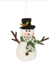 Load image into Gallery viewer, Comfy and Cozy Christmas Snowman Ornaments
