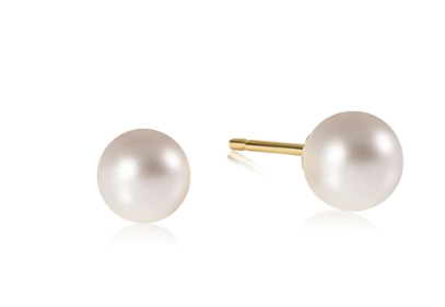 Classic 8mm Pearl Ball Stud Earrings