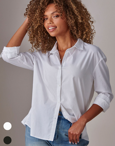 Classic Button Down Shirt in Black or White