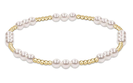 Classic Joy Pattern 4mm Bead Bracelet Pearl