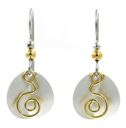 Coil on Creased Circle Earrings