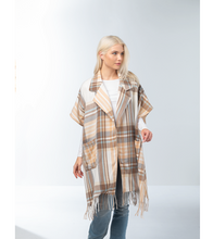 Load image into Gallery viewer, Plaid Collared Wrap in Apricot or Blush
