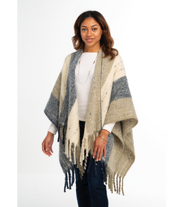 Color Block Neutral Striped Wrap