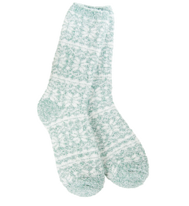 Cozy Crew Socks Fair Isle Winter Crew Green