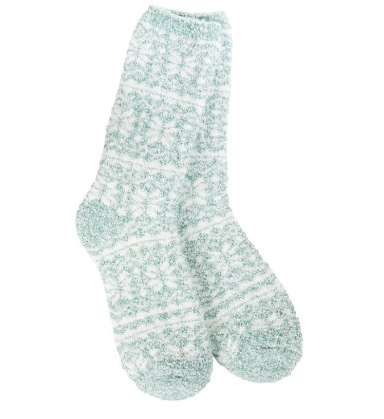 Cozy Crew Socks Fair Isle Winter Crew Green