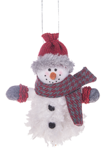 Load image into Gallery viewer, Cozy Snowman Plush Ornament
