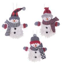 Load image into Gallery viewer, Cozy Snowman Plush Ornament
