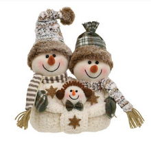 Load image into Gallery viewer, Cozy Brown Snowman Family 11 Inches High
