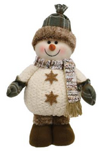 Load image into Gallery viewer, Cozy Brown Standing Snowman Asst. 20” High
