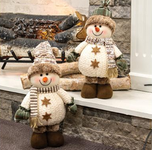 Load image into Gallery viewer, Cozy Brown Standing Snowman Asst. 20” High
