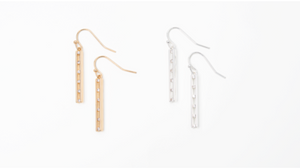 Crystal Bar Drop Earrings