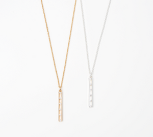 Crystal Bar Necklace in Gold or Silver