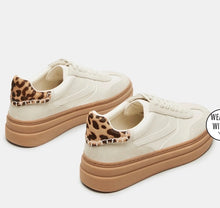 Load image into Gallery viewer, Steve Madden Dodge Sneakers Bone with Leopard Heel
