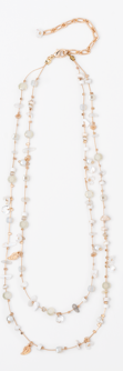 Dainty Layered Wire Necklace with Stones