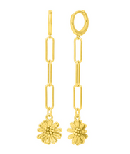 Load image into Gallery viewer, Daisy Gold Huggie Earrings
