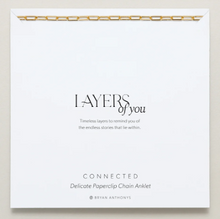 Load image into Gallery viewer, Bryan Anthonys Delicate Paperclip Chain Anklet Gold
