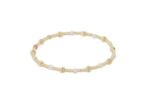 Dignity Sincerity Pattern in Pink Opal - 4mm Bead Bracelet