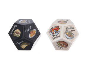 Dining Decider Dice Charms with Saying