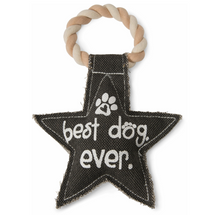 Load image into Gallery viewer, Best Dog Ever Star Shaped Canvas Tug of War Dog Toy
