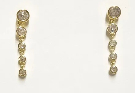 Drop CZ Earrings Gold