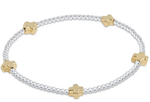 E Newton Cross Bracelet- Mixed Metal