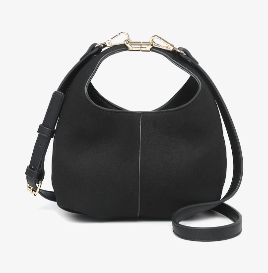 Elena Vegan Suede Crossbody Black