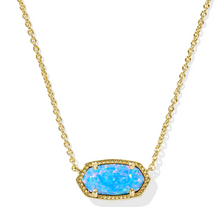 Load image into Gallery viewer, Elisa Gold Short Pendant Necklace Periwinkle Opal
