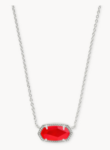 Elisa Red Illusion Rhodium Necklace