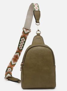 Ellen Guitar Strap Sling Bag in Olive