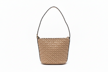 Load image into Gallery viewer, Emerson Diagonal Woven Bucket Bag in Khaki
