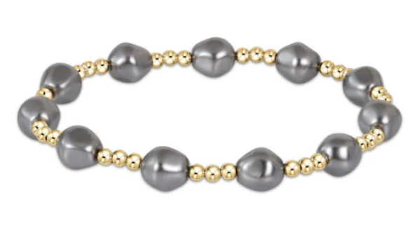 Enewton Extends Admire Gold Bead Bracelet 3mm Dark Gray Pearl