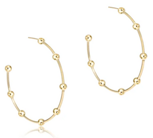 Enewton Beaded Simplicity 1.5" Post Hoop- 4mm Gold