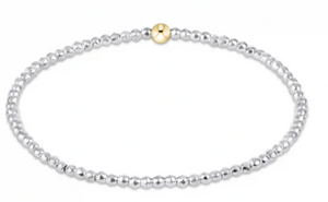 Enewton Bright Silver Faceted Hematite 2mm Bead Bracelet