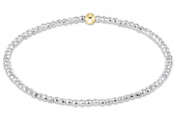 Enewton Bright Silver Faceted Hematite 2mm Bead Bracelet