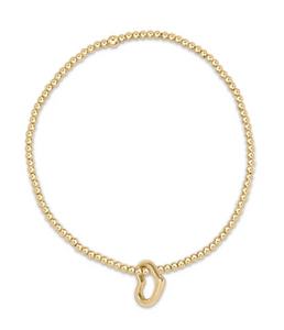 Enewton Classic Gold 2.5mm Bracelet Love Gold Charm