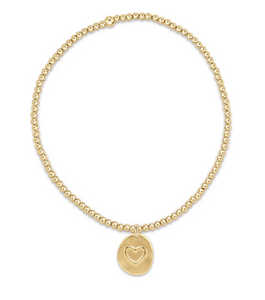 Enewton Classic Gold 2mm Bead Bracelet- Inspire Love Small Gold Charm
