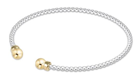 Enewton Classic Sterling Mixed Metal 2mm Bead Cuff- Gold