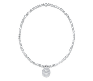 Enewton Classic Sterling Silver 2mm Bead Bracelet-Love Small Charm