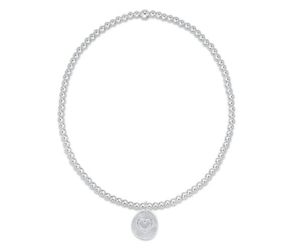 Enewton Extends- Classic Sterling Silver 2mm Bead Bracelet- Inspire Love Small Charm