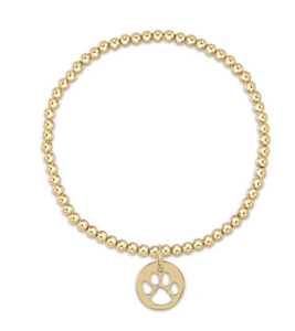 Enewton Extends Classic Gold 3mm Bead Bracelet Paw Print Gold Disc